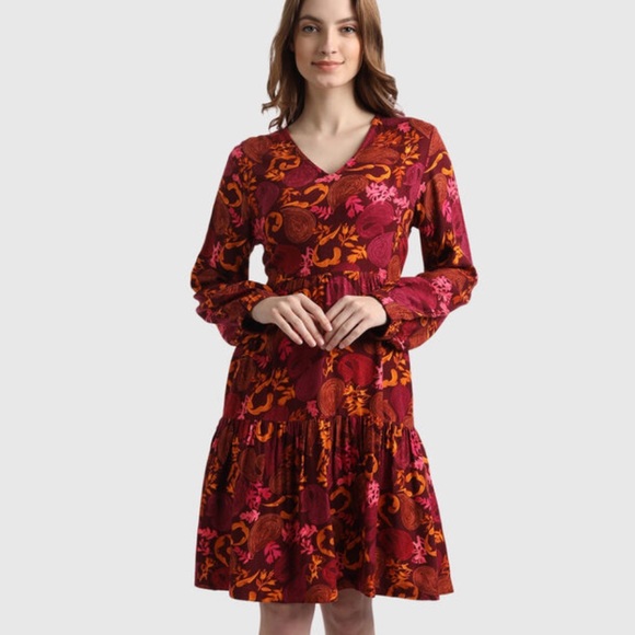 United Colors Of Benetton Dresses & Skirts - United Colors of Benetton Floral Print Panel Long-sleeve Dress